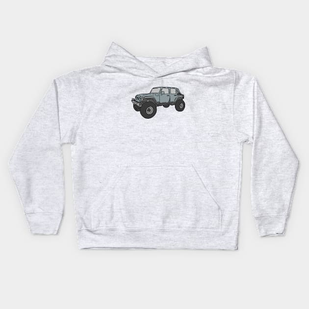 super adventure car Kids Hoodie by fokaction